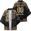 1sttheworld Clothing - Zeta Phi Beta Oldschool Tattoo Style - Skull and Roses - Kimono A7 | 1sttheworld