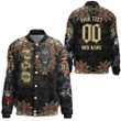 1sttheworld Clothing - Zeta Phi Beta Oldschool Tattoo Style - Skull and Roses - Thicken Stand-Collar Jacket A7 | 1sttheworld