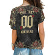 1sttheworld Clothing - Kappa Epsilon Psi Oldschool Tattoo Style - Skull and Roses - One Shoulder Shirt A7 | 1sttheworld