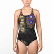 1sttheworld Clothing - Sigma Gamma Rho Oldschool Tattoo Style - Skull and Roses - Women Low Cut Swimsuit A7 | 1sttheworld