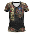 1sttheworld Clothing - Phi Beta Sigma Oldschool Tattoo Style - Skull and Roses - V-neck T-shirt A7 | 1sttheworld