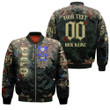 1sttheworld Clothing - Sigma Gamma Rho Oldschool Tattoo Style - Skull and Roses - Zip Bomber Jacket A7 | 1sttheworld