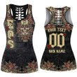 1sttheworld Clothing - Order of the Eastern Star Oldschool Tattoo Style - Skull and Roses - Hollow Tank Top A7 | 1sttheworld