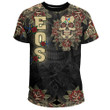1sttheworld Clothing - Order of the Eastern Star Oldschool Tattoo Style - Skull and Roses - T-shirt A7 | 1sttheworld