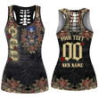 1sttheworld Clothing - Phi Beta Sigma Oldschool Tattoo Style - Skull and Roses - Hollow Tank Top A7 | 1sttheworld