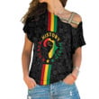 Africazone Clothing - Black History Month Map One Shoulder Shirt A95 | Africazone