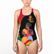 Africazone Clothing - Black History Month I'm Black Women Low Cut Swimsuit A95 | Africazone