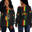 Africazone Clothing - Black History Month Color Of Flag Off Shoulder Sweaters A95 | Africazone