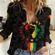 Africazone Clothing - Black History Month Map Women Casual Shirt A95 | Africazone