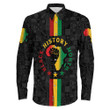Africazone Clothing - Black History Month Map Long Sleeve Button Shirt A95 | Africazone