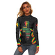 Africazone Clothing - Black History Month Hand Women's Stretchable Turtleneck Top A95 | Africazone