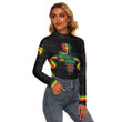 Africazone Clothing - Black History Month Hand Women's Stretchable Turtleneck Top A95 | Africazone
