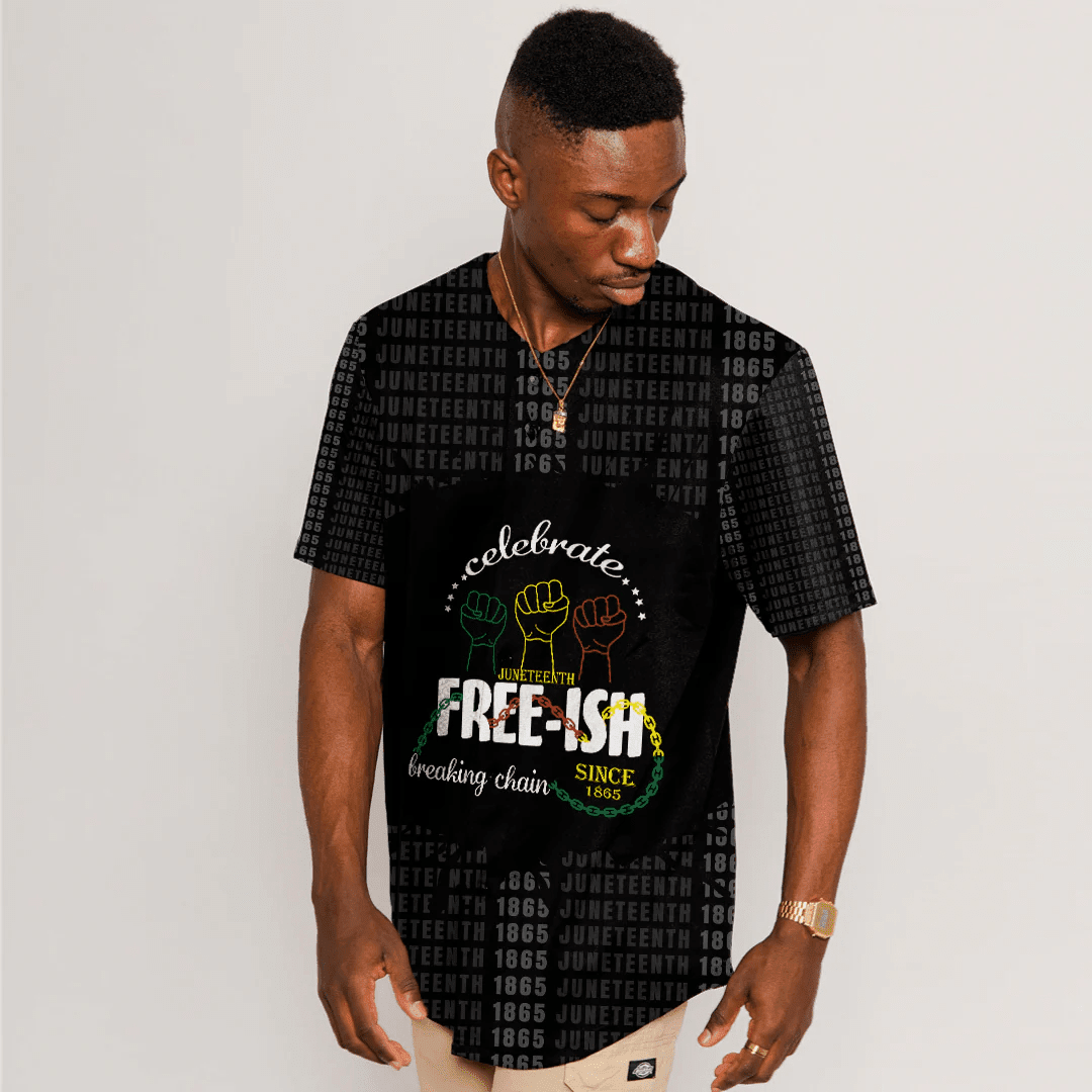 Africa Zone Clothing - Free-ish Breaking Chain Baseball Jerseys A31