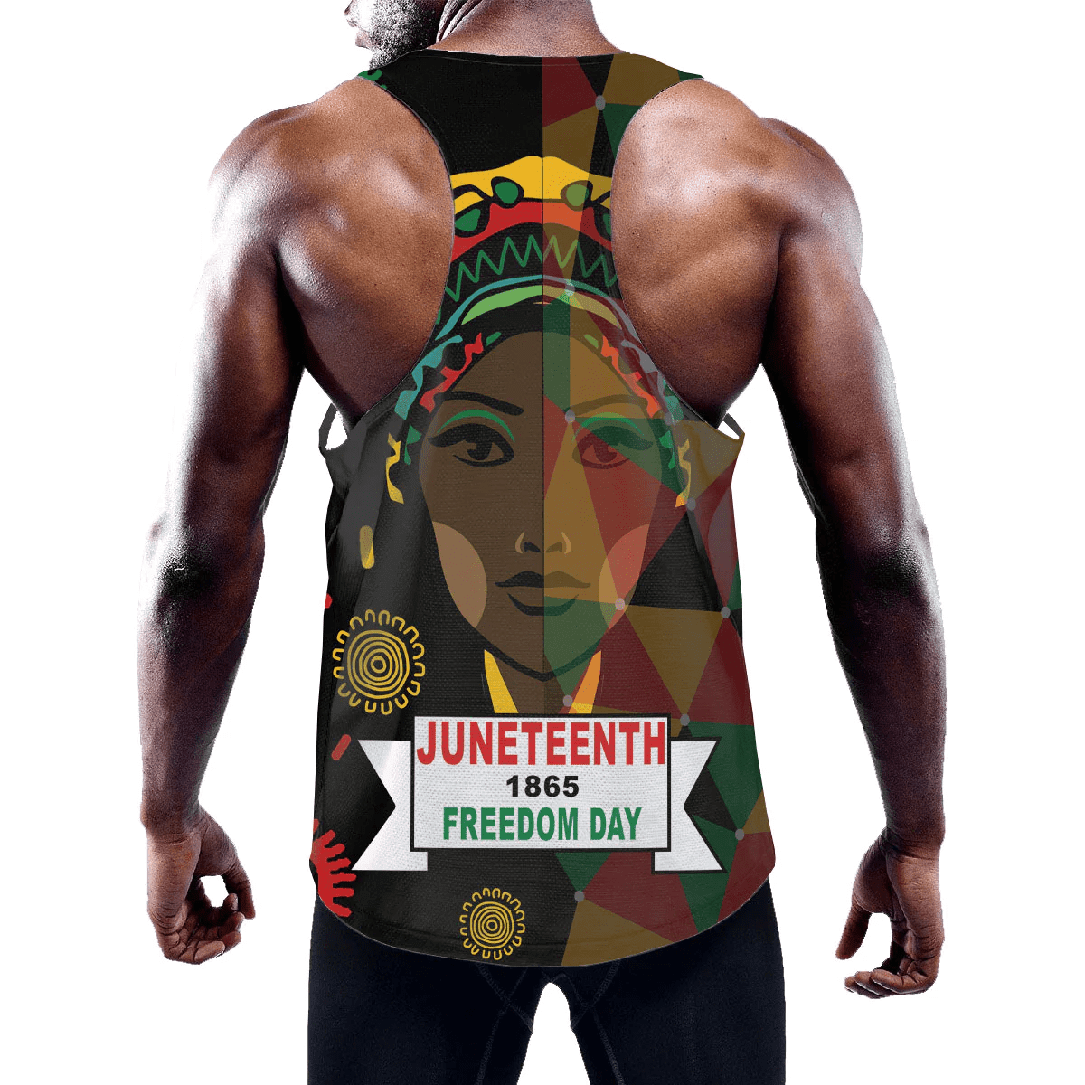 Africa Zone Clothing - Person Of Junteenth Juneteenth Chemistry Men's Slim Y-Back Muscle Tank Top A95