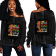 Africa Zone Clothing - Juneteenth Black Woman Off Shoulder Sweaters A31