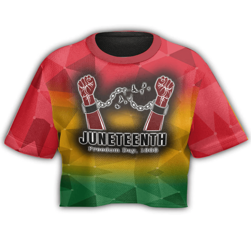 1sttheworld Clothing - Junteenth Hand Croptop T-shirt A95 | 1sttheworld