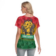 Africa Zone Clothing - Junteenth Hand Loose V-neck Short Sleeve T-shirt A95