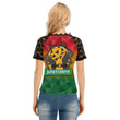 Africa Zone Clothing - Junteenth Hand V-neck T-shirt With Lace A95
