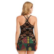 Africa Zone Clothing - Slogan Juneteenth Black Lace Cami Dress A95