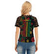 Africa Zone Clothing - Slogan Juneteenth V-neck T-shirt With Lace A95