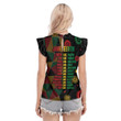 Africa Zone Clothing - Slogan Juneteenth Blouse With Ruffle Collar And Sleeve A95