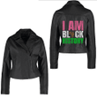 Africa Zone Clothing - Loc'd Hair Black Woman Remebering My Ancestors Juneteenth Women's Leather Jacket A35