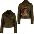 Africa Zone Clothing - Loc'd Hair Black Woman Remebering My Ancestors Juneteenth Women's Leather Jacket A35