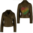 Africa Zone Clothing - Juneteenth Heart's Black History Afro American African Freedom Women's Leather Jacket A35