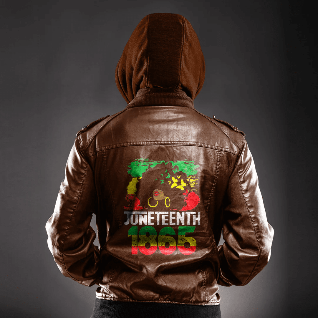 Africa Zone Clothing - Juneteenth Is My Independence Day Black Women Black Pride Leather Jacket A35