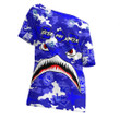 Africazone Clothing - Zeta Phi Beta Full Camo Shark Off Shoulder T-Shirt A7