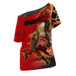 Africa Zone Clothing - Orisha Shango Lion Off Shoulder T-Shirt A35