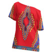 Africa Zone Clothing - Neck Dashiki Africa - Off Shoulder T-Shirt A95