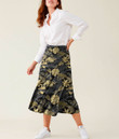 Women's Ladies Skirt - Luxury Gold And Black Tropical Leaves Tropical Best Gift For Women - Gifts She'll Love A7