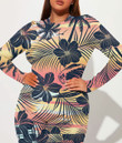 Women's Long-Sleeved High-Neck Jumpsuit With Zipper - Tropical Beach Sunset Palm And Hibiscus Best Gift For Women - Gifts She'll Love A7