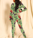 Women's Long-Sleeved High-Neck Jumpsuit With Zipper - Trendy Scarlet Macaw And Plants Best Gift For Women - Gifts She'll Love A7
