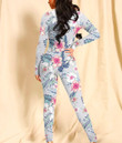 Women's Long-Sleeved High-Neck Jumpsuit With Zipper - Tropic Hibiscus Flowers Orchid Plumeria Best Gift For Women - Gifts She'll Love A7