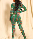 Women's Long-Sleeved High-Neck Jumpsuit With Zipper - Tropical Tiki Best Gift For Women - Gifts She'll Love A7