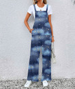 Women's Jumpsuit - Stars and Clouds Dark Blue Best Gift For Women - Gifts She'll Love A7 | Africazone