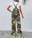 Women's Jumpsuit - Luxury Gold And Black Tropical Leaves Tropical Best Gift For Women - Gifts She'll Love A7