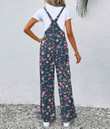Women's Jumpsuit - Pretty Colorful Little Flowers Dark Blue Best Gift For Women - Gifts She'll Love A7
