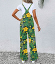 Women's Jumpsuit - Yellow Flowers Palm Leaves Jungle Leaf Best Gift For Women - Gifts She'll Love A7