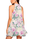 Women's Halter Dress - Luxury Roses Peonies Watercolor Best Gift For Women - Gifts She'll Love A7