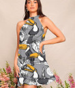 Women's Halter Dress - Toucan Birds with Hibiscus Flowerspsd Best Gift For Women - Gifts She'll Love A7