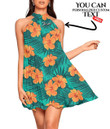 Women's Halter Dress - Tropical Flowers And Palm Leaves On Best Gift For Women - Gifts She'll Love A7 | 1sttheworld