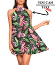 Women's Halter Dress - Pretty Pink Tropical Summer Best Gift For Women - Gifts She'll Love A7 | 1sttheworld