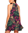 Women's Halter Dress - Hawaiian Tiki Mask Pattern Best Gift For Women - Gifts She'll Love A7