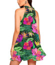 Women's Halter Dress - Hibiscus Palm Bird Of Paradise. Best Gift For Women - Gifts She'll Love A7