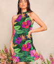 Women's Halter Dress - Hibiscus Palm Bird Of Paradise. Best Gift For Women - Gifts She'll Love A7