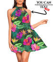 Women's Halter Dress - Hibiscus Palm Bird Of Paradise. Best Gift For Women - Gifts She'll Love A7 | 1sttheworld