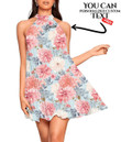 Women's Halter Dress - Pretty Floral Peony Best Gift For Women - Gifts She'll Love A7 | 1sttheworld